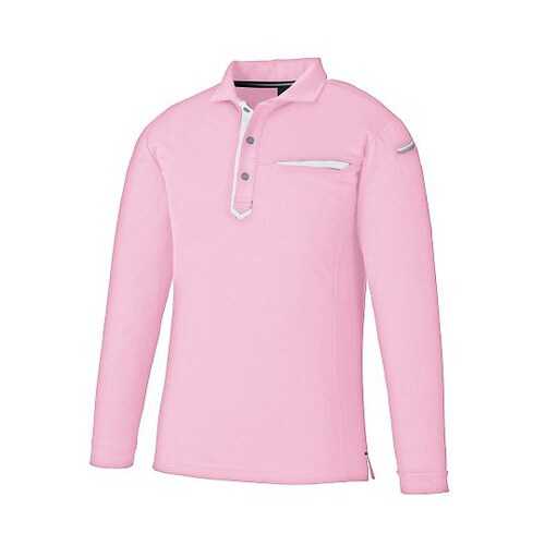 3685−13−SS 長袖ポロ 桃 SS