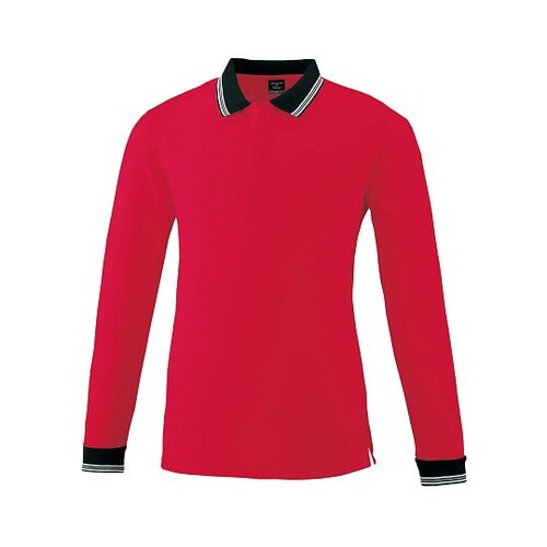 371−10−SS 長袖ポロ レッドSS