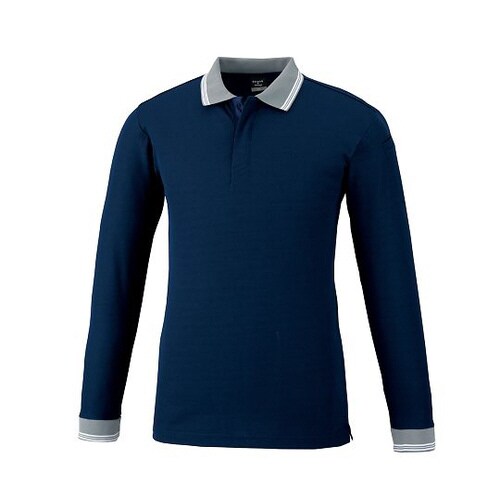 371−01−M 長袖ポロ ネイビー M