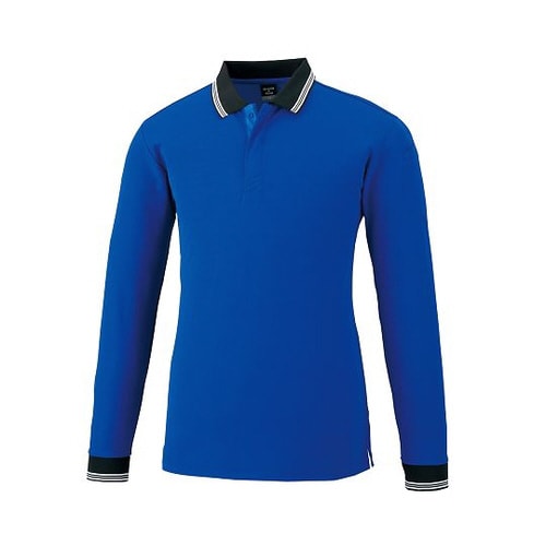 371−08−S 長袖ポロ Rブルー S