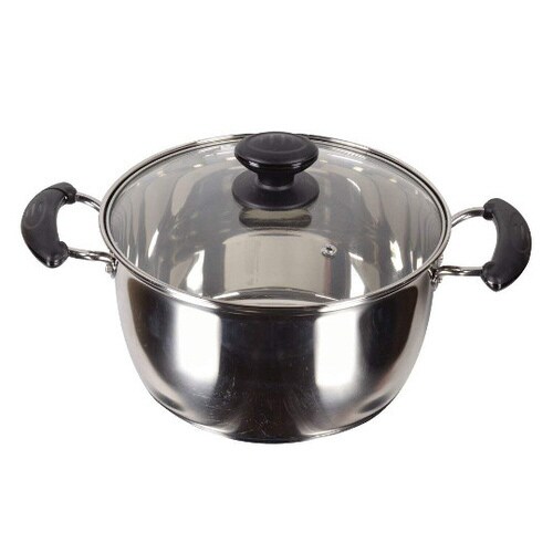 H10493層底ガラス蓋付両手鍋22cm