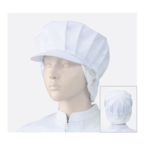 女子帽子(たれ付2枚) 白 フリー 48