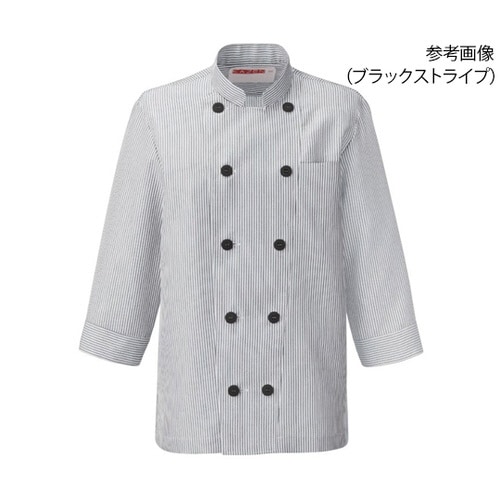 681−35コックシャツSS黒ストライプ