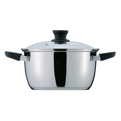 クラッセ 3層底ガラス蓋付両手鍋 20c