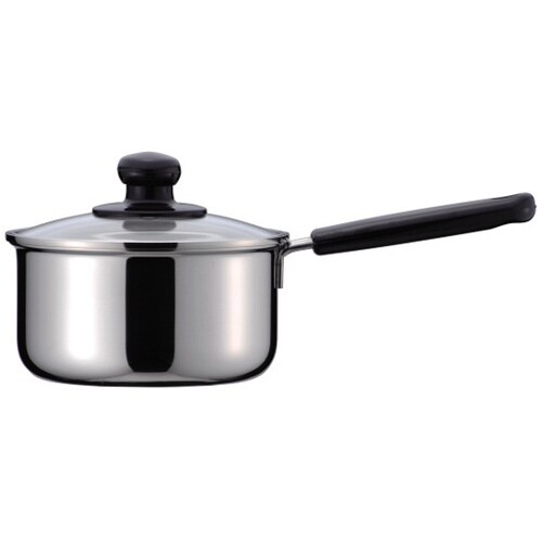 H−7768 3層鋼ガラス蓋付片手鍋16