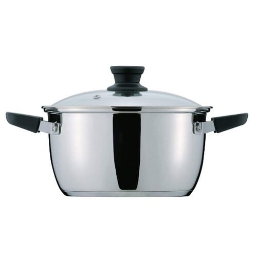 クラッセ 3層底ガラス蓋付両手鍋 22c