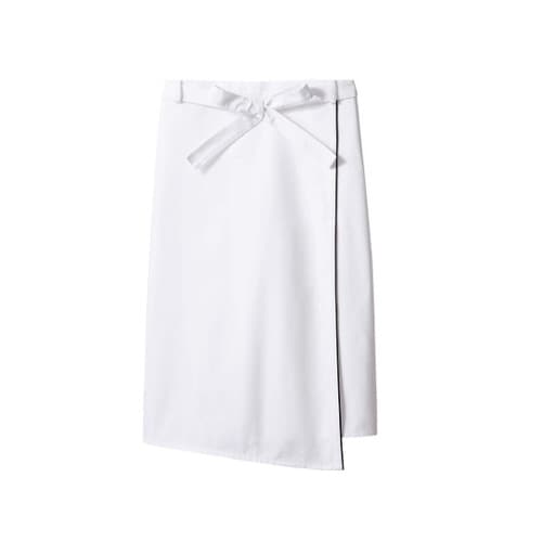 サロンエプロン 兼用 白/黒 フリー 9−1291