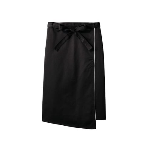 サロンエプロン 兼用 黒/白 フリー 9−1293