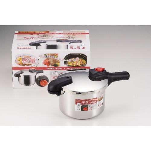 H−5437圧力切替式片手圧力鍋5.5L