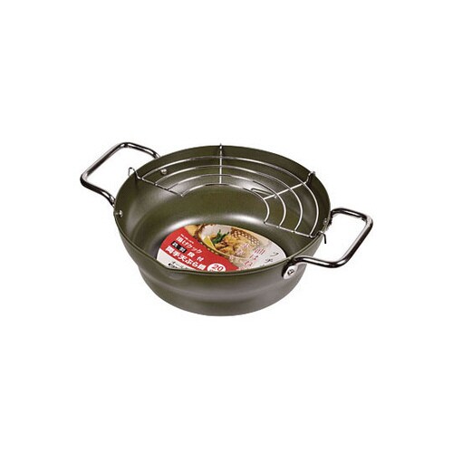 揚げクック 鉄製段付両手天ぷら鍋 20c