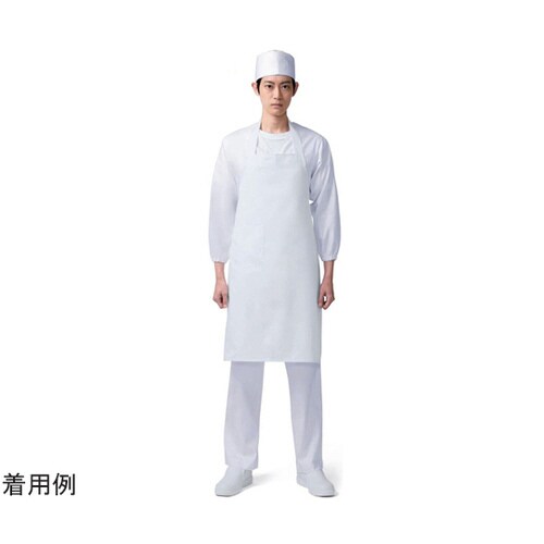 486−51フリー 胸当エプロンシロ2枚