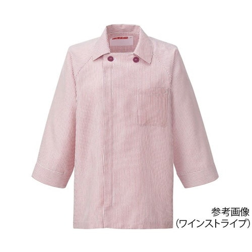 衿付きコックシャツ ベージュストライプ