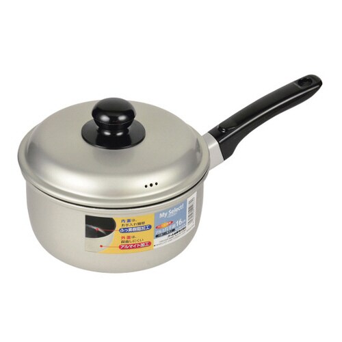 マイセレクト アルミ片手鍋 16cm(内