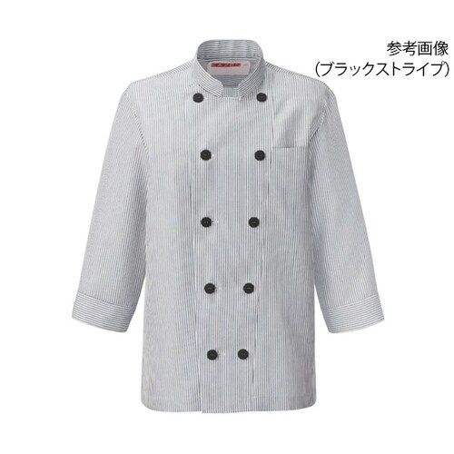 681−35コックシャツLL黒ストライプ
