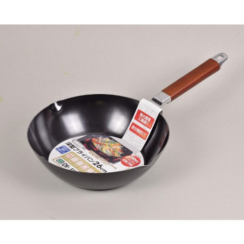 H8152鉄厚板深型フライパン26cm