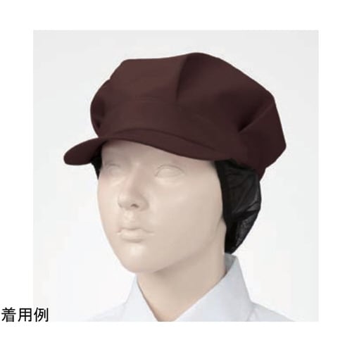 ネット付きワークキャップ ブラウン フリ