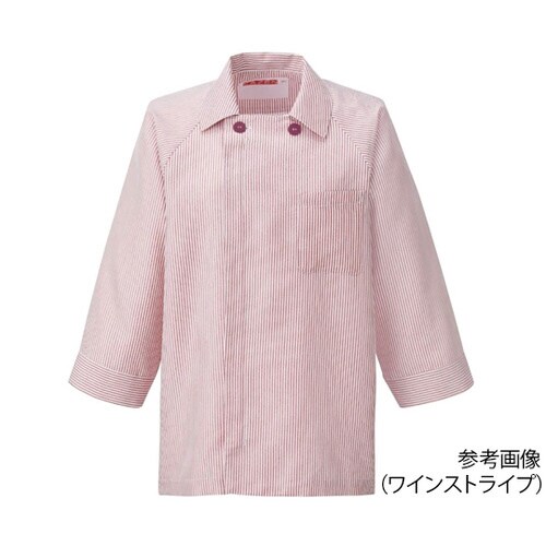 衿付きコックシャツ ベージュストライプ