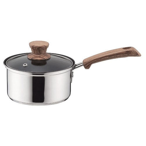 ウッディパル 3層底ガラス蓋付片手鍋 1
