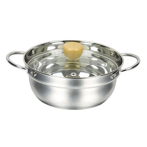 プチクック ステンレス製ガラス蓋付よせ鍋