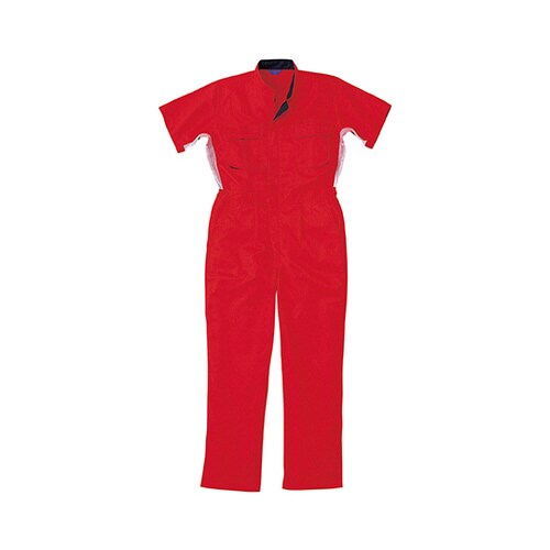 半袖つなぎ服 赤 M 15−50001−RE−M