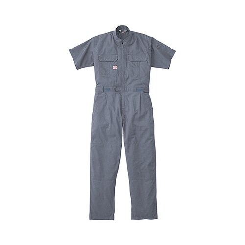 半袖つなぎ服 グレー M 1−3751−G1−M