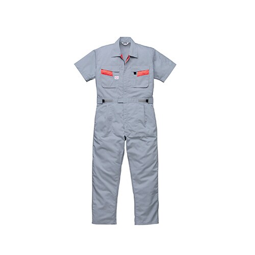 半袖つなぎ服 シルバーグレー M 1−8