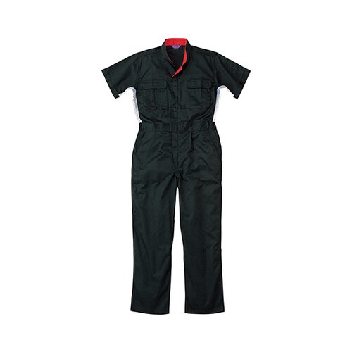 半袖つなぎ服 ブラック 4L 15−50