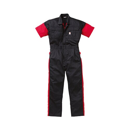 半袖つなぎ服 ブラック S 12−257−BC−S