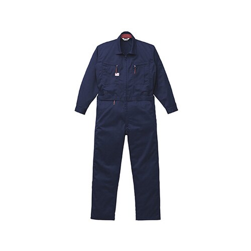 腰割れ式つなぎ服 ネイビーブルー M 1