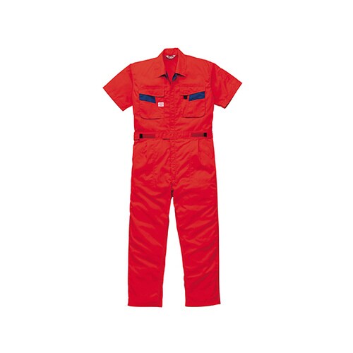 半袖つなぎ服 赤 3L 1−8301−RE−3L