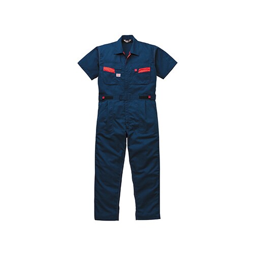 半袖つなぎ服 ネイビーブルー 4L 1−