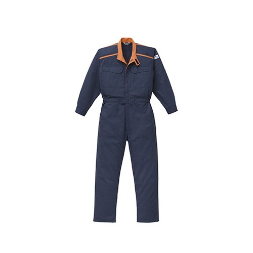 防炎つなぎ服 ネイビーブルー M 1−5