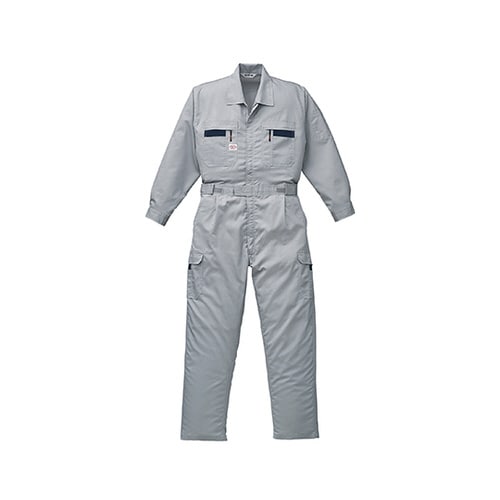 ストライプつなぎ服 グレー M 1−87