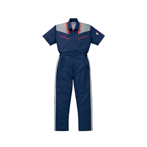 半袖つなぎ服 ネイビーブルー M 12−