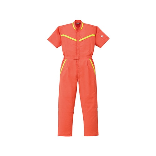 反射型半袖つなぎ服 オレンジ 4L 12