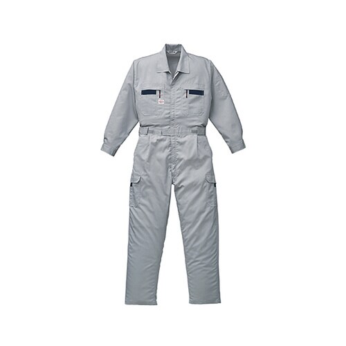 ストライプつなぎ服 グレー LL 1−8