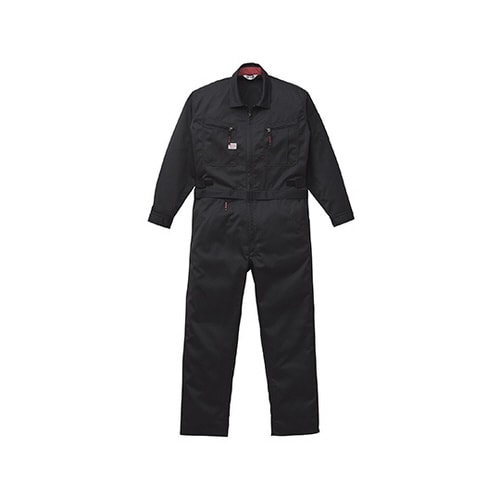 腰割れ式つなぎ服 ブラック 4L 1−6
