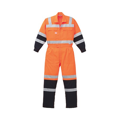 反射型つなぎ服 オレンジ 4L 1−76