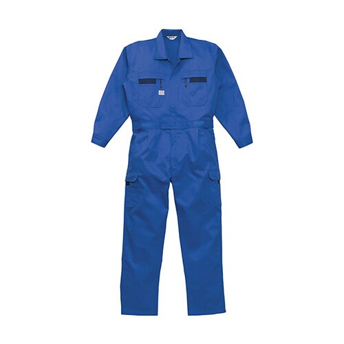 ストライプつなぎ服 マリンブルー L 1