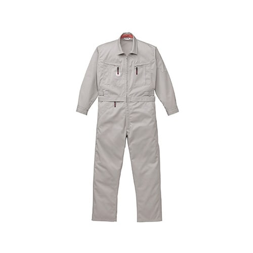 腰割れ式つなぎ服 シルバーグレー L 1