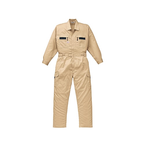 ストライプつなぎ服 カーキ M 1−87