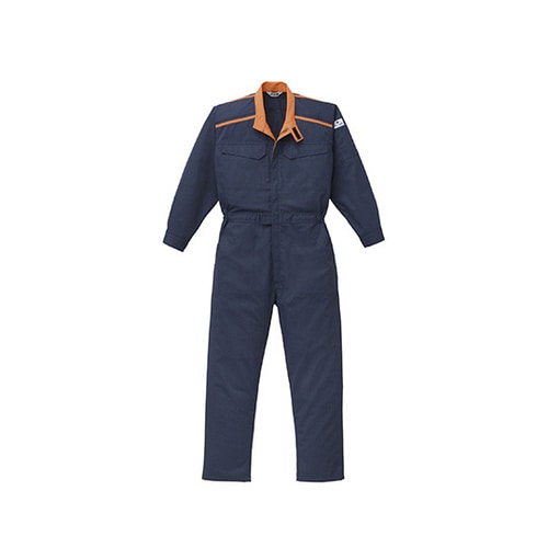 防炎つなぎ服 ネイビーブルー LL 1−