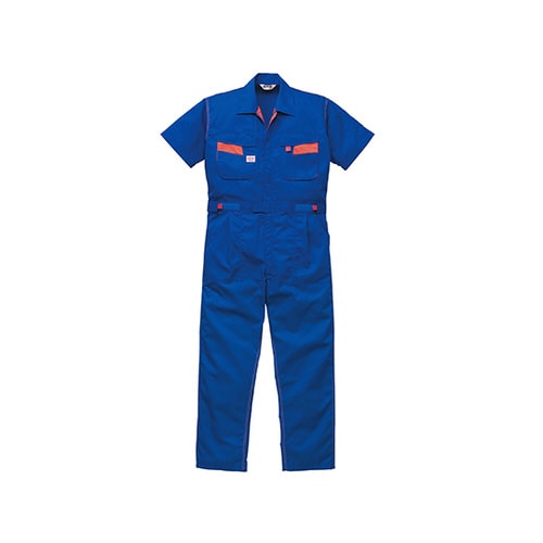 半袖つなぎ服 マリンブルー 4L 1−8