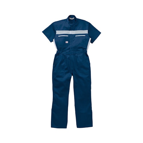 半袖つなぎ服 ネイビーブルー M 1−1