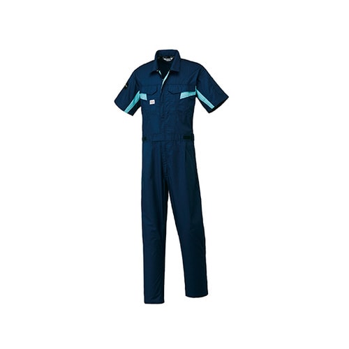 半袖つなぎ服 ネイビーブルー M 1−1