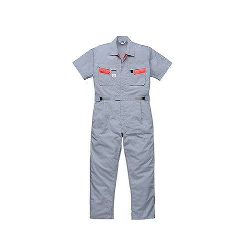 半袖つなぎ服 シルバーグレー L 1−8
