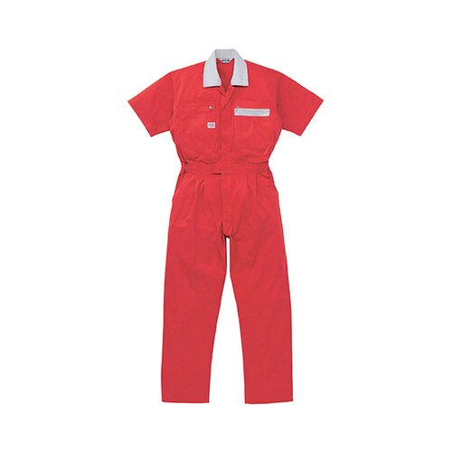 半袖つなぎ服 赤 5L 1−5601−RE−5L