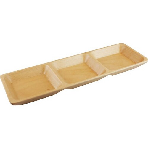 ブナ 長角プレート 3ツ仕切り V−070
