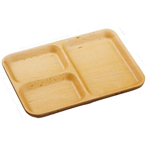 ブナ 仕切り付きプレート 21 V−115