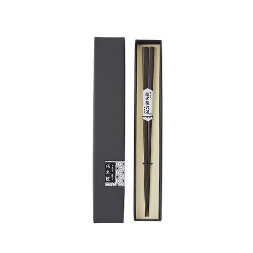 細角木箸 縞黒檀 23cm 箱入 800307